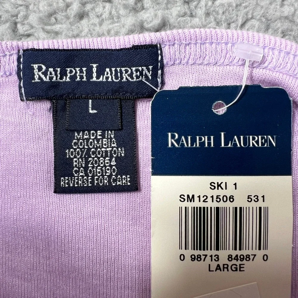 Ralph Lauren Camisole Girls Large Purple‎ Cotton Ribbed Logo Tank Top VTG NWT